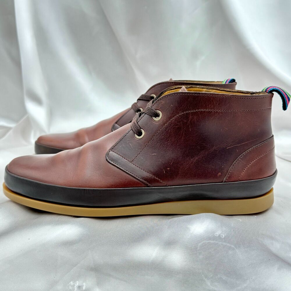 Paul Smith Cleon Brown Leather Men’s Size 7 Lace Up Chukka Boots 15179